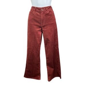 Paige Corduroy Pants 28 Rust Wide Leg High Rise Fall Boho Vintage Chic Retro